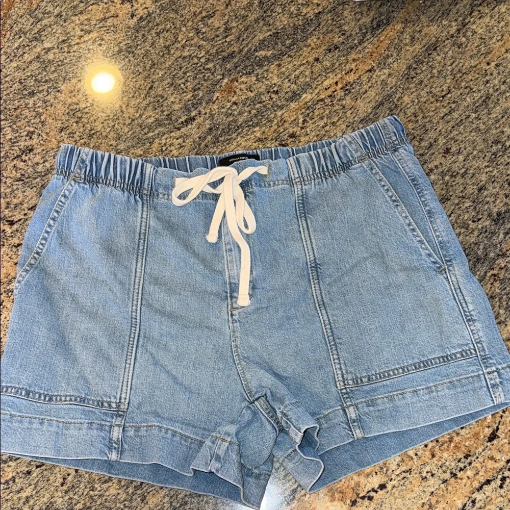 Banana Republic Light Blue Jean Shorts with White Drawstring - Picture 1 of 3